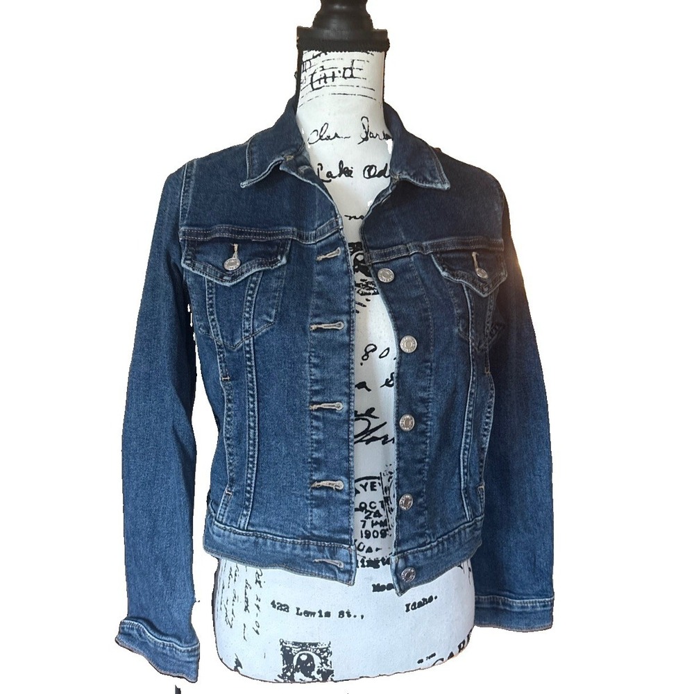 Levi Strauss Signature Women's Blue Stretch Denim Jacket Size Medium